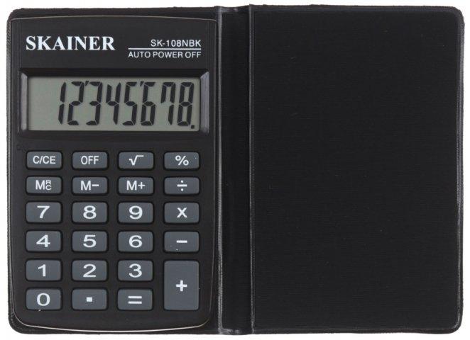 Калькулятор карманный 8-разрядный Skainer SK-108NBK серый - фото 2 - id-p202728969