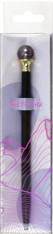 Ручка подарочная шариковая автоматическая Meshu Black Pearl корпус черный, стержень синий - фото 1 - id-p202732770