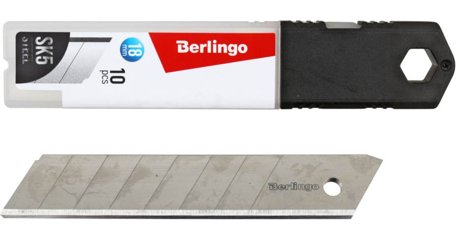 Лезвия для ножей Berlingo SK-5 ширина лезвия 18 мм, 10 шт. - фото 1 - id-p202732774