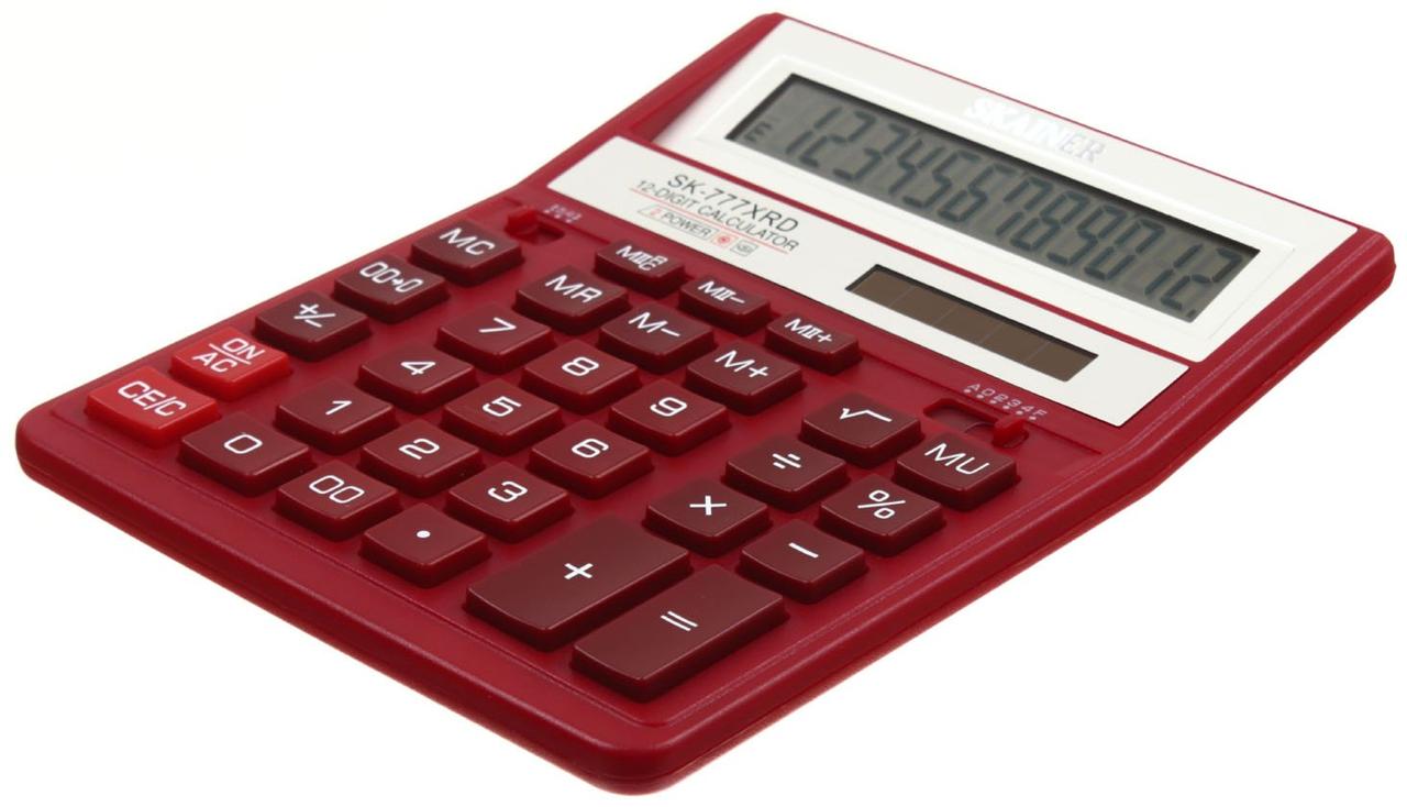 Калькулятор 12-разрядный Skainer SK-777XRD красный - фото 1 - id-p202728970