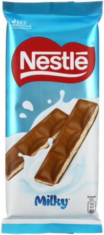 Шоколад Nestle 90 г, Milky, молочный с молочной начинкой - фото 1 - id-p202732787