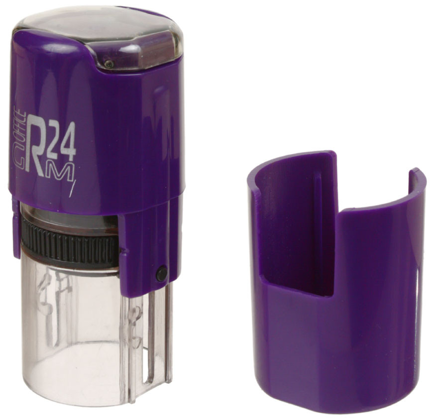 Автоматическая оснастка GRM Office для круглых печатей для клише печати ø24 мм, марка R24, корпус фиолетовый - фото 2 - id-p202732799