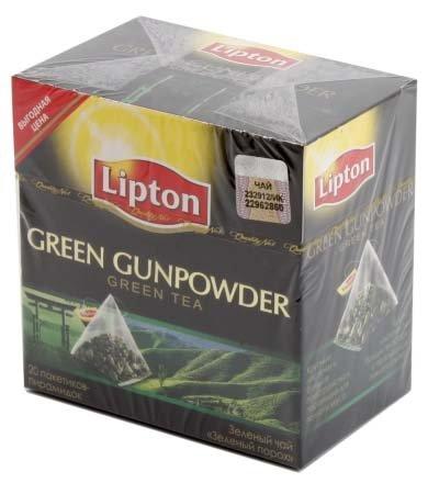 Чай Lipton ароматизированный пакетированный 36 г, 20 пирамидок, Green Gunpowder, зеленый чай - фото 1 - id-p202728285