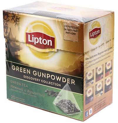 Чай Lipton ароматизированный пакетированный 36 г, 20 пирамидок, Green Gunpowder, зеленый чай - фото 2 - id-p202728285