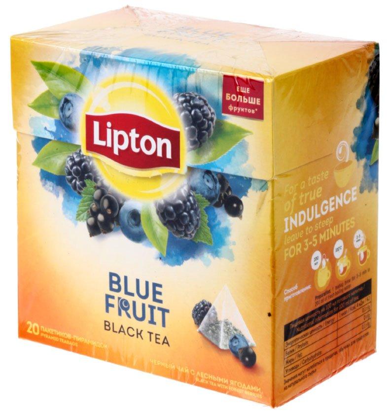 Чай Lipton ароматизированный пакетированный 36 г, 20 пирамидок, Blue Fruit, черный чай - фото 6 - id-p202728286
