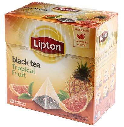 Чай Lipton ароматизированный пакетированный 36 г, 20 пирамидок, Tropical Fruit, черный чай - фото 2 - id-p202728287
