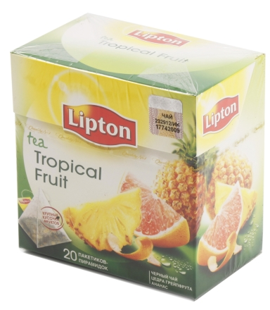 Чай Lipton ароматизированный пакетированный 36 г, 20 пирамидок, Tropical Fruit, черный чай - фото 3 - id-p202728287