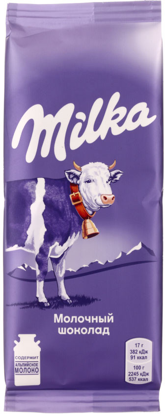 Шоколад Milka 85 г, молочный шоколад - фото 1 - id-p202730800