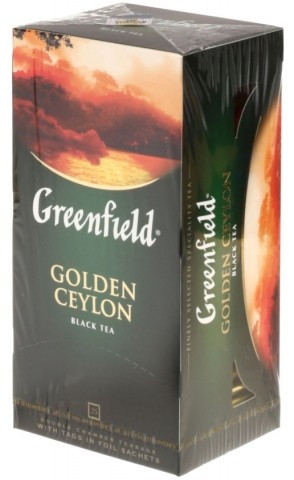 Чай Greenfield пакетированный 50 г, 25 пакетиков, Golden Ceylon, черный чай - фото 1 - id-p202728300