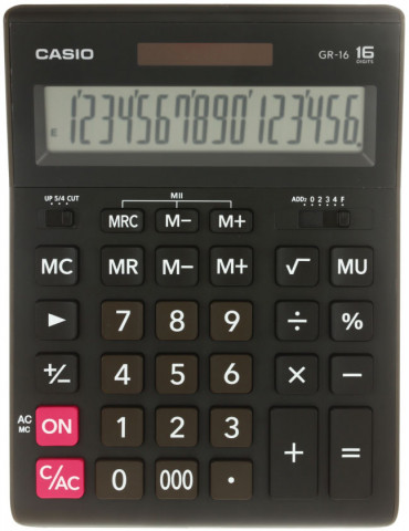 Калькулятор 16-разрядный Casio GR-16-W-EH черный - фото 2 - id-p202731814