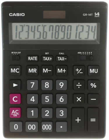Калькулятор 14-разрядный Casio GR-14T-W-EP черный - фото 2 - id-p202731815