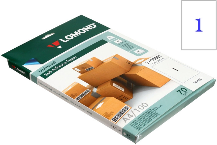 Бумага самоклеящаяся для изготовления этикеток Lomond А4, 1 шт., 210*297 мм, матовая - фото 2 - id-p202729040