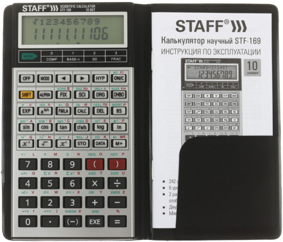 Калькулятор научный 10+2 разрядов Staff STF-169 черный - фото 2 - id-p202730820