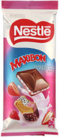 Шоколад Nestle 80 г, Maxibon, молочный с клубникой и печеньем