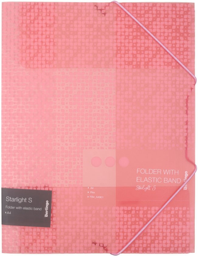 Папка пластиковая на резинке Berlingo Starlight S толщина пластика 0,6 мм, розовая с рисунком - фото 3 - id-p202730858