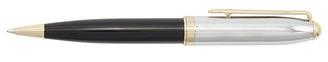 Ручка подарочная шариковая Manzoni Genova корпус хромированный с черной и золотистыми вставками