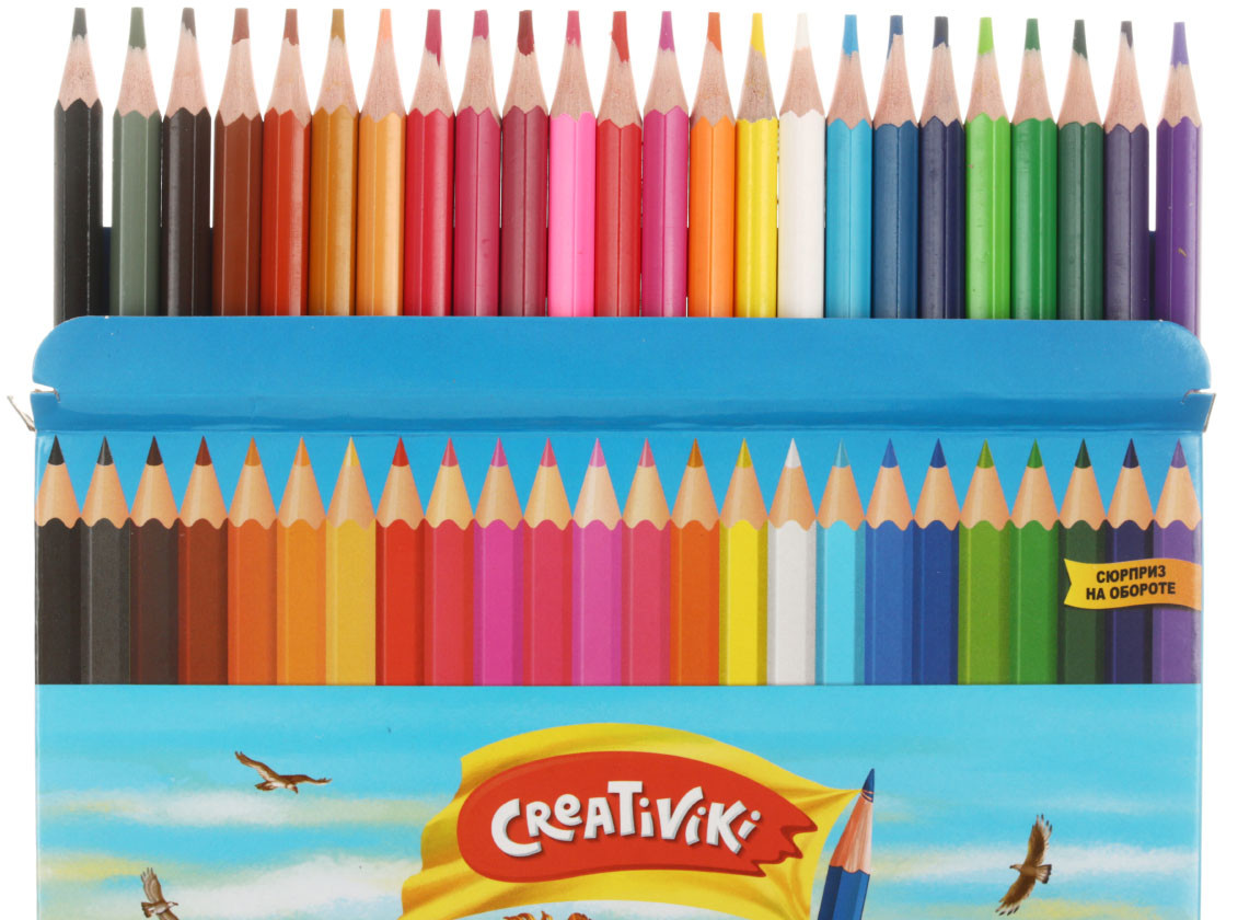 Карандаши цветные Creativiki 24 цвета, длина 175 мм - фото 1 - id-p202731880