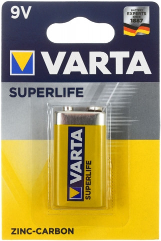 Батарейка солевая Varta Superlife 9V, 6F22/2022 - фото 1 - id-p202729938