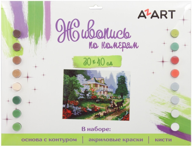 Живопись по номерам акриловыми красками «Azart» 30*40 см, «Усадьба» - фото 2 - id-p202729944