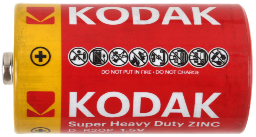 Батарейка солевая Kodak Super Heavy Duty Zinc D, R20, 1.5V - фото 1 - id-p202732897