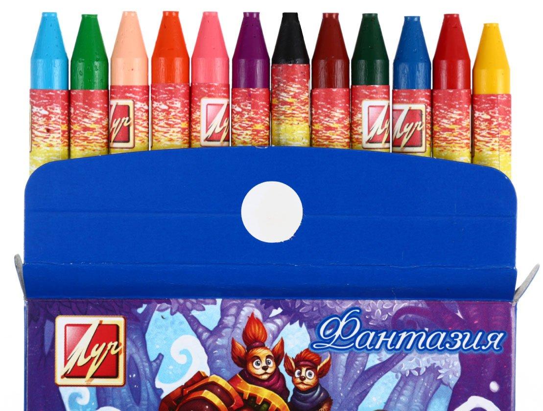 Мелки (карандаши) восковые «Луч» 12 шт., 12 цветов, диаметр 9,5 мм, длина 90 мм, «Фантазия» - фото 2 - id-p202729129