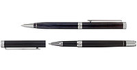 Набор ручки шариковой и роллера подарочных Delucci Classico корпус черный с серебристым