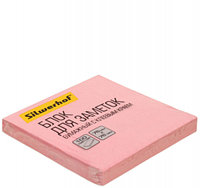 Бумага для заметок с липким краем Silwerhof 76*76 мм, 1 блок*100 л., пастель розовая