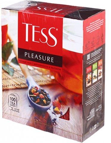 Чай Tess 150 г, 100 пакетиков, Pleasure, чай черный с шиповником и яблоком - фото 1 - id-p202729161