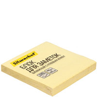 Бумага для заметок с липким краем Silwerhof 76*76 мм, 1 блок*100 л., пастель желтая