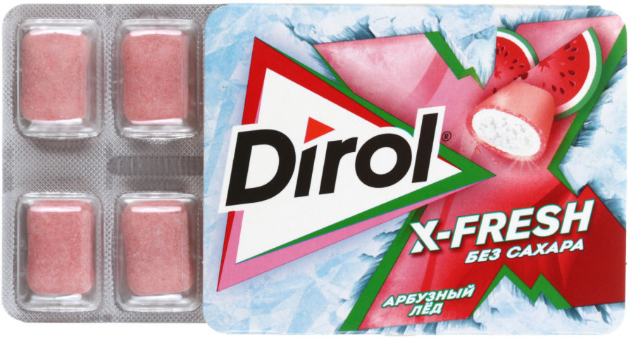 Жевательная резинка Dirol X-Fresh без сахара 16 г, «Арбузный лед» - фото 1 - id-p202732979