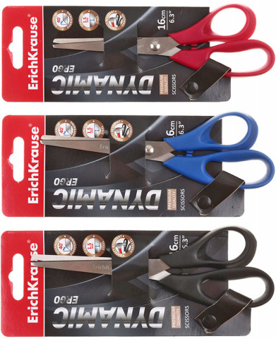 Ножницы канцелярские ErichKrause Dynamic 160 мм, цвет ручек - ассорти - фото 1 - id-p202730939