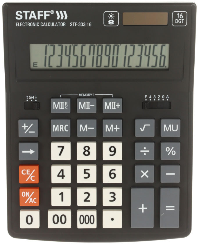 Калькулятор 16-разрядный Staff STF-333 черный - фото 3 - id-p202730947