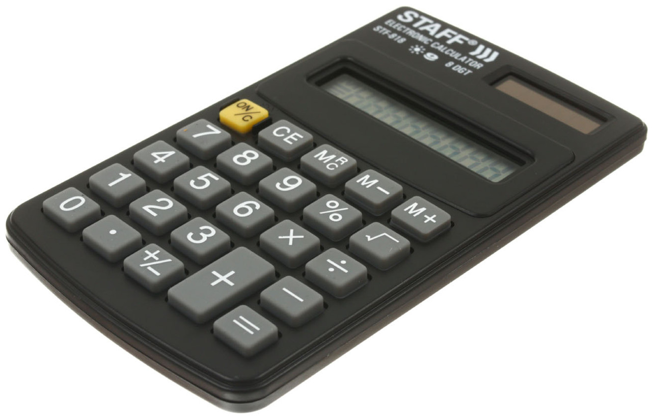 Калькулятор карманный 8-разрядный Staff STF-818 черный - фото 1 - id-p202730948