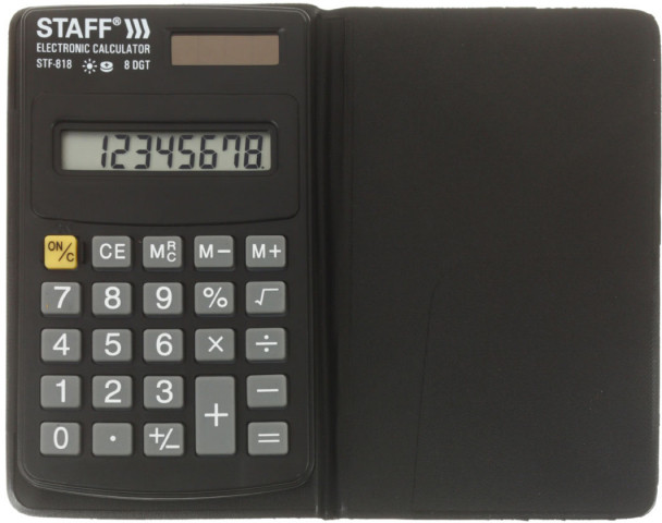 Калькулятор карманный 8-разрядный Staff STF-818 черный - фото 2 - id-p202730948