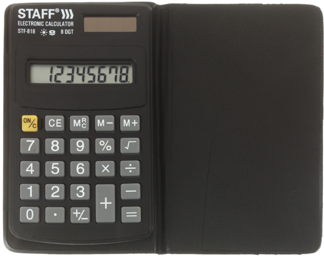 Калькулятор карманный 8-разрядный Staff STF-818 черный - фото 3 - id-p202730948