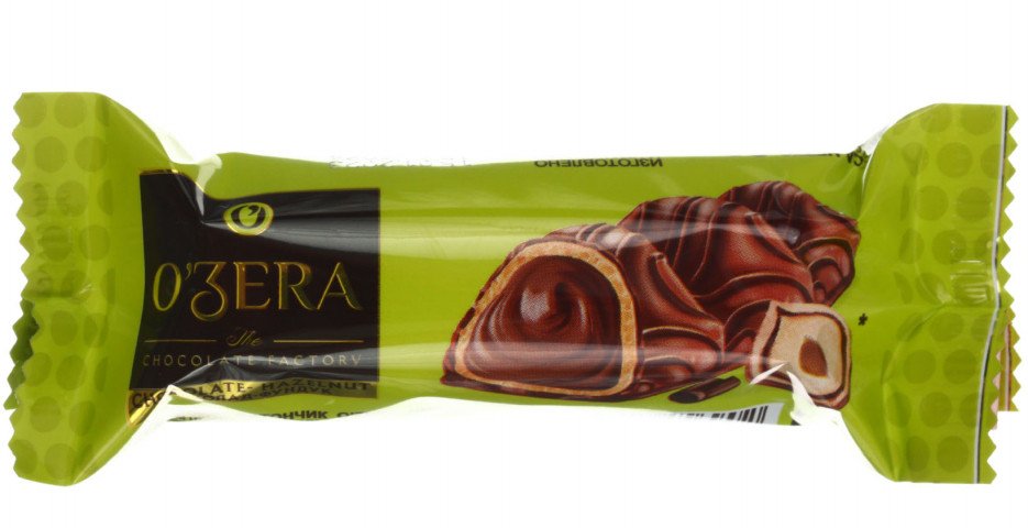 Батончик вафельный O`Zera Chocolate-hazelnut 23 г, шоколад-фундук с ореховой начинкой - фото 1 - id-p202733002