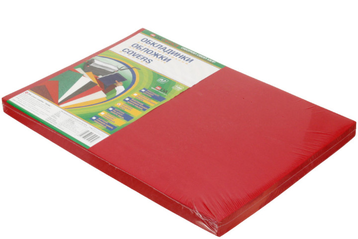 Обложки для переплета картонные D&A (А3) А3, 100 шт., 230 г/м2, красные, тиснение «под кожу» - фото 2 - id-p202730027