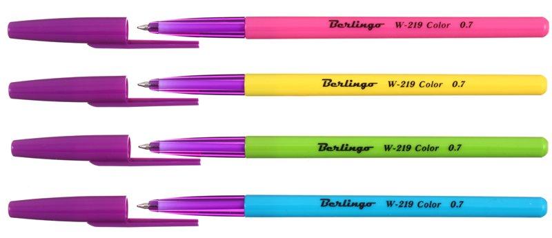 Ручка шариковая Berlingo W-219 Color корпус ассорти, стержень синий - фото 1 - id-p202729187