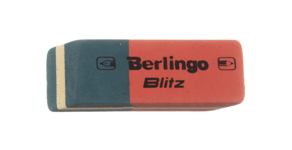 Ластик Berlingo Blitz 42*14*8 мм, синий с красным - фото 1 - id-p202731965