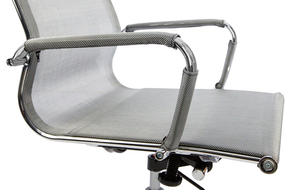 Кресло офисное Calviano Bergamo для персонала обивка из ткани и сетки (серая) - фото 3 - id-p202730031