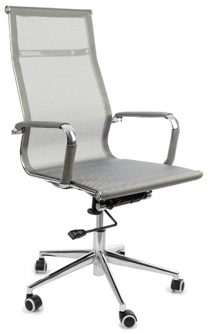 Кресло офисное Calviano Bergamo для персонала обивка из ткани и сетки (серая) - фото 5 - id-p202730031