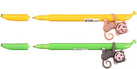 Ручка шариковая детская Meshu корпус ассорти, стержень синий, Monkey