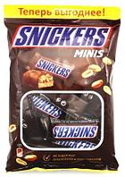 Батончик шоколадный Snickers 180 г, Minis, с арахисом, карамелью и нугой