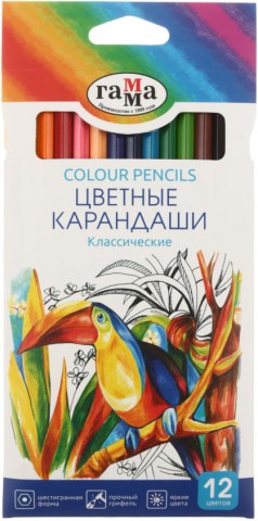 Карандаши цветные «Классические» 12 цветов, длина 175 мм - фото 2 - id-p202730054