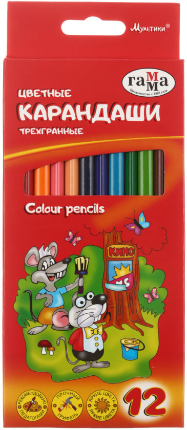 Карандаши цветные «Мультики» 12 цветов, длина 175 мм - фото 3 - id-p202730055