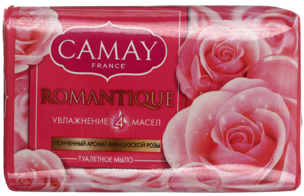 Мыло туалетное Camay 85 г, French Romantique, с ароматом алых роз - фото 1 - id-p202729233