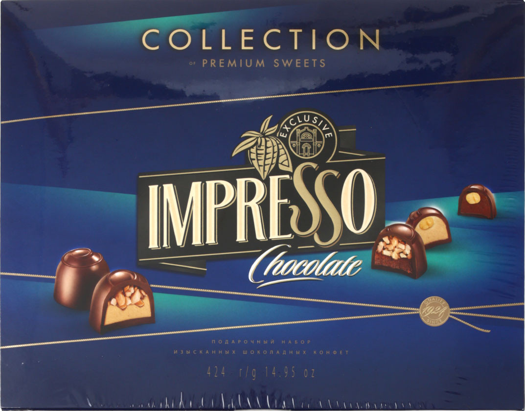 Набор конфет шоколадных Impresso Premium 424 г, синий - фото 1 - id-p202733064