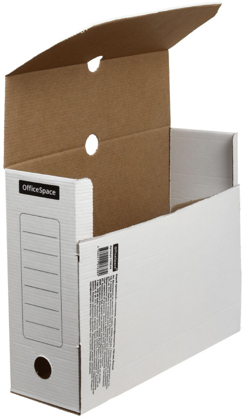 Короб архивный из гофрокартона OfficeSpace корешок 100 мм, 320*250*100 мм, белый - фото 2 - id-p202730090