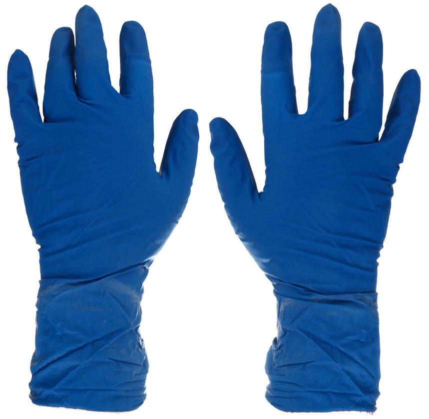 Перчатки латексные одноразовые Flexy Gloves A.D.M размер ХL, 25 пар (50 шт.), синие - фото 2 - id-p202728569