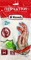 Перчатки виниловые хозяйственные Komfi размер M, ассорти